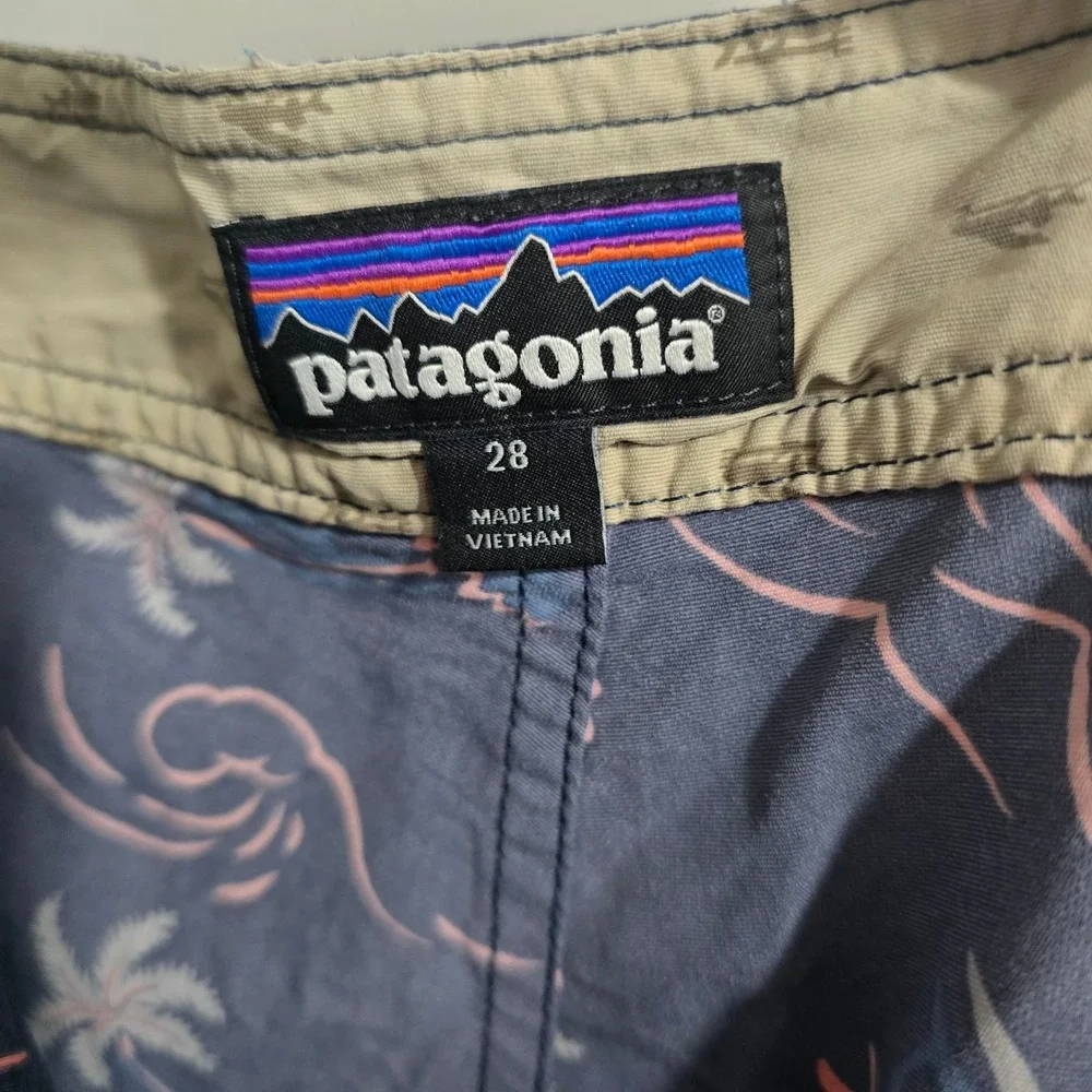 Patagonia Men's Board Shorts Size 28 Tropical‎ Taco Print Drawstring Swim Trunks
